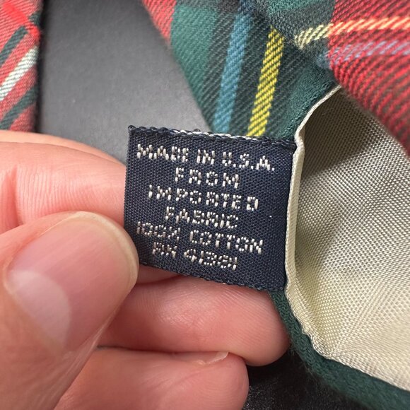 Vintage Plaid Tie Polo Ralph Lauren USA Red Green Tartan Necktie Horse Logo - Picture 6 of 8